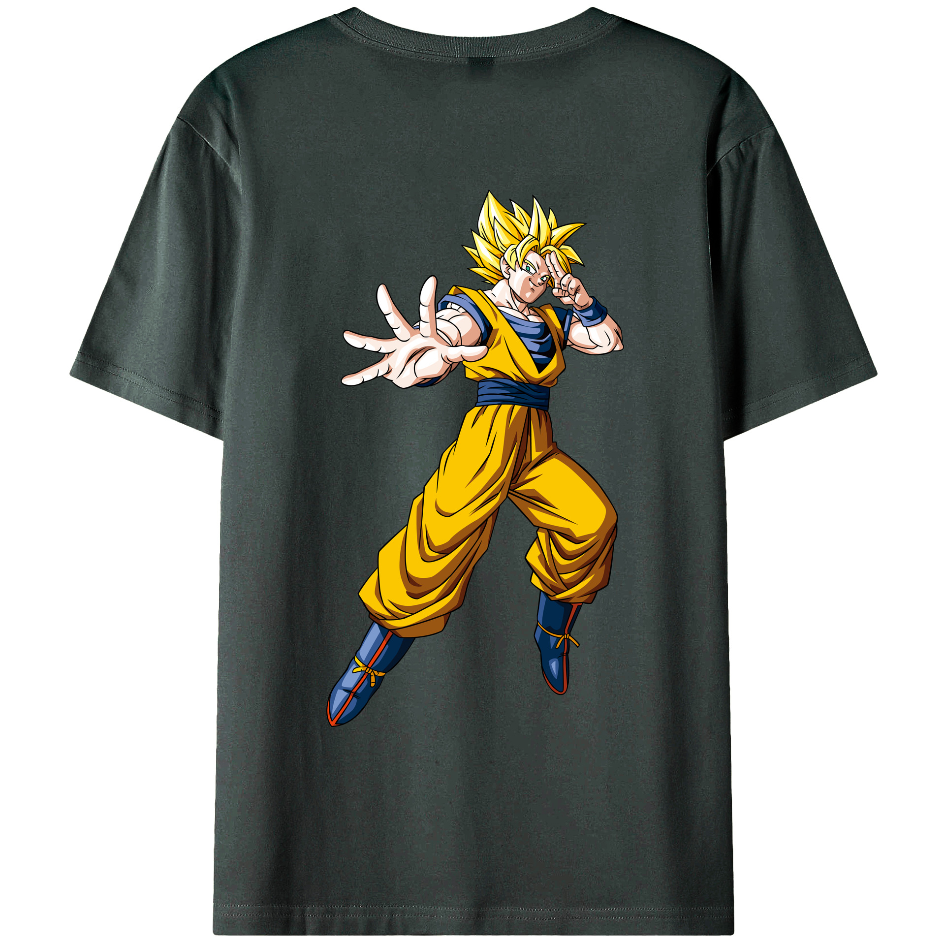 （画像用） ドラゴンボール 孫悟空（そん ごくう）Son Goku カカロット DRAGON BALL Kakarotto 綿100％ メンズ半袖Tシャツ（バックプリント） 通気性